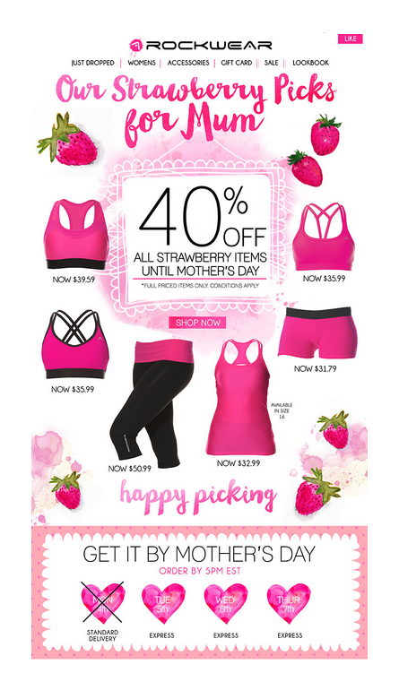 Example of a good Mother's Day sale