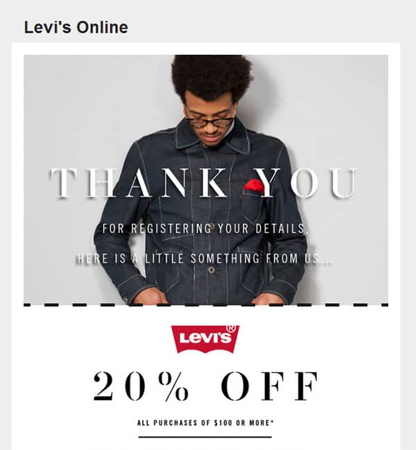 Levis thank you email
