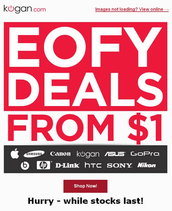 Kogan EOFYS Marketing Campaign Example 