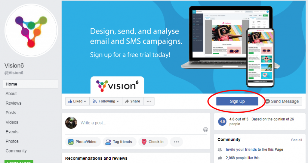 Facebook Lead Generation CTA Button - Desktop