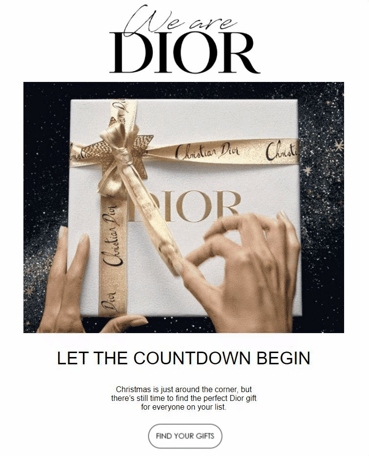 Promotional Email Design Inspiration by Dior