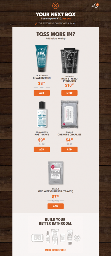 ecommerce email marketing automation by Dollar Shave Club 